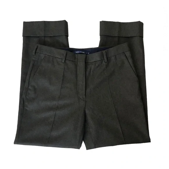 Sofie D’Hoore Wool Dressy Cuffed Olive Green Trouser Pants Women's Size FR 38 - Picture 13 of 15
